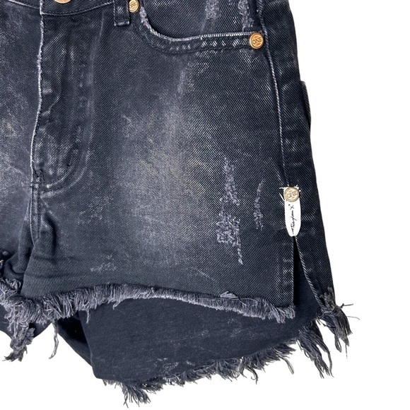One Teaspoon Bonita High Waist Cut Off Denim Shorts - Picture 5 of 12